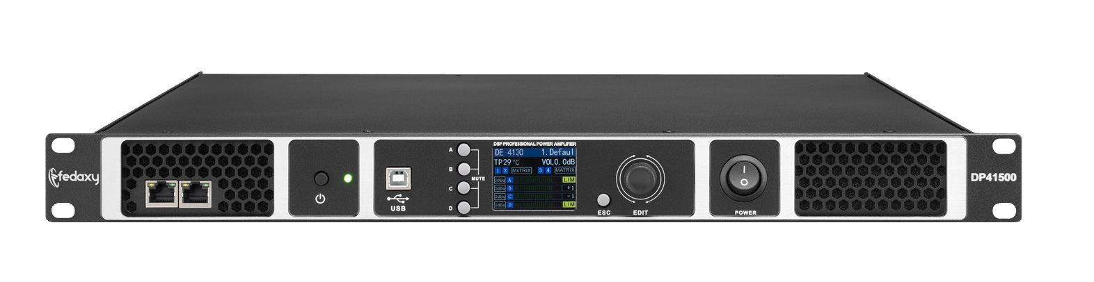 DP41500 DSP 1U 4 Channel 4x1500W Class TD Power Amplifier