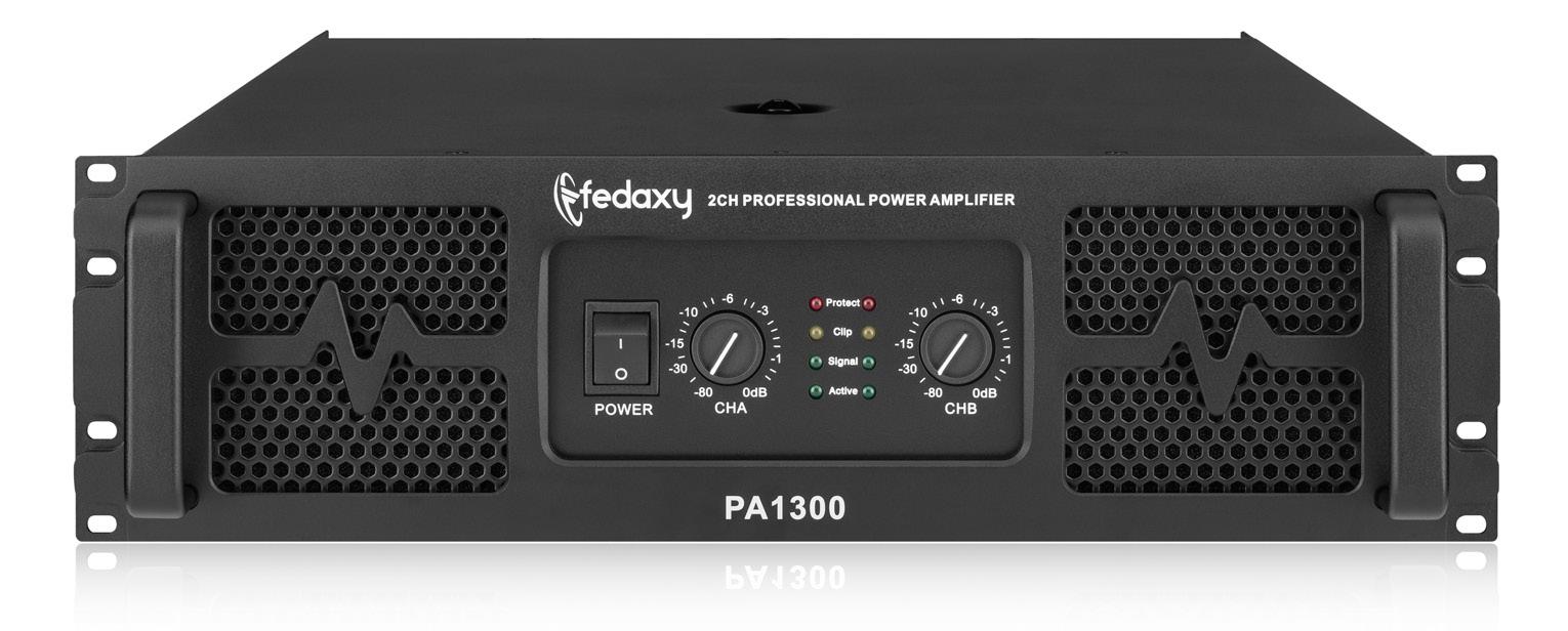 PA1300 3U 2 Channel 2x1300W Class AB Power amplifier