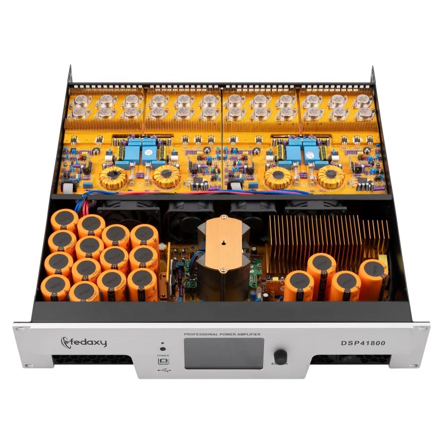 Speaker Amplifier Module 4Channel 1800Watts Class SMP DSP Bass Tube Stereo Professional Sound Amplifier Audio